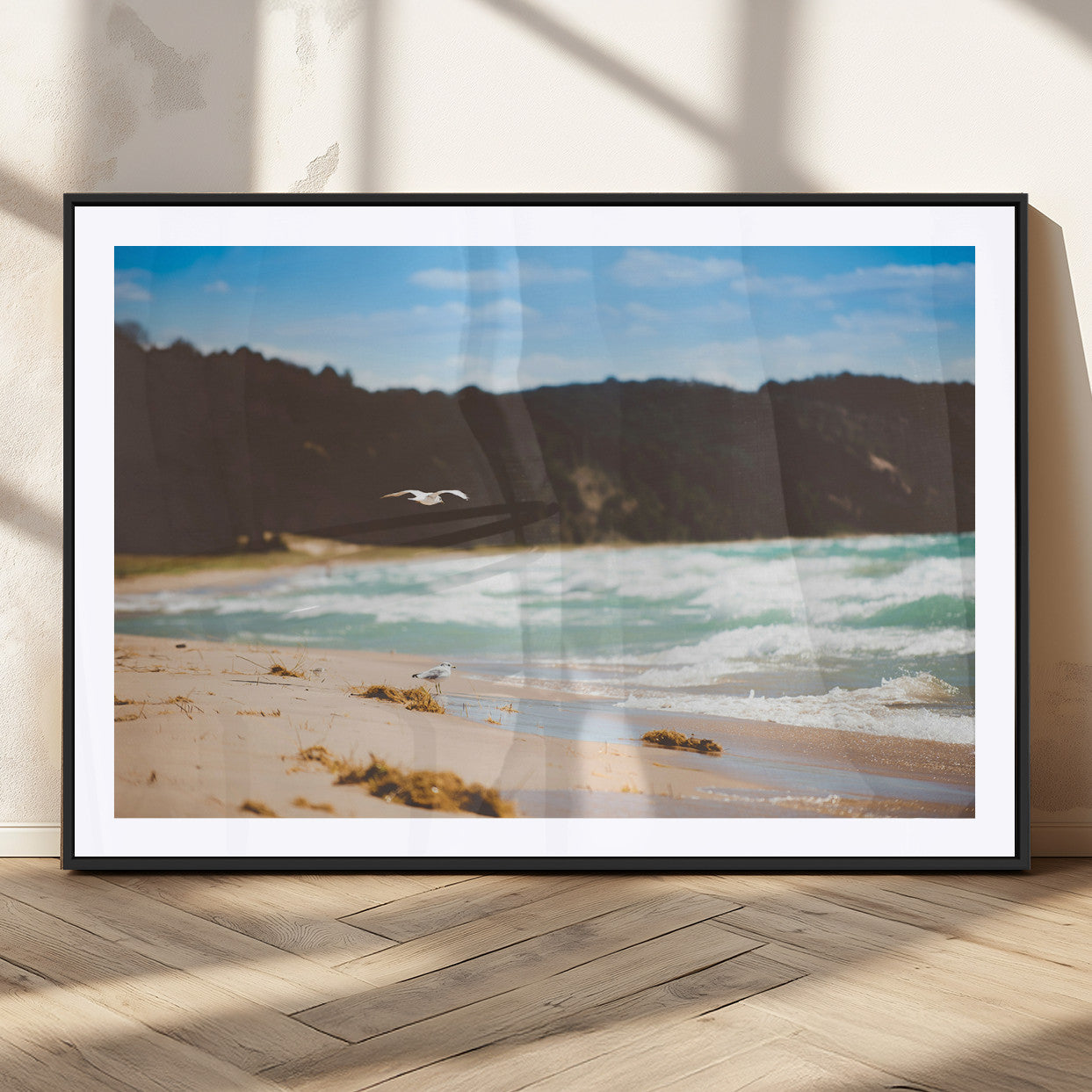 84260965-MGV-CV-36X24-Seaside Serenity Wall Art – Peaceful Beach Canvas Print, Ocean Landscape Decor for Living Room, Bedroom or Office, Relaxing