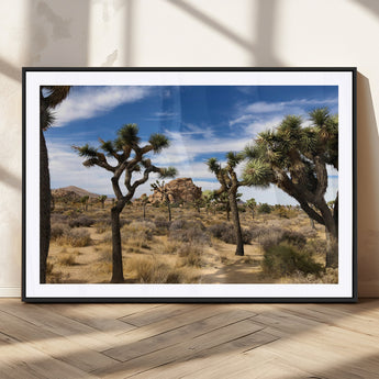 25722592-MGV-CV-36X24-Joshua Tree Desert Wall Art Canvas Print, Framed Southwestern Nature Art Picture Print, Rustic Earth Tones Perfect Southwestern
