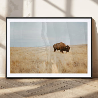 61392510-MGC-FP-36x24_Black-Buffalo Wall Art Wall Art Canvas Print, Framed Western Wildlife Decor Art Picture Print, Rustic Farmhouse Art Perfect Rustic