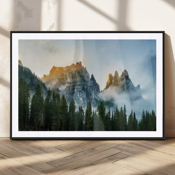 21145440-MGC-FP-36x24_Black-Wilderness Wall Art Wall Art Canvas Print, Framed Nature Landscape Decor Art Picture Print, Misty Forest Photography Perfect