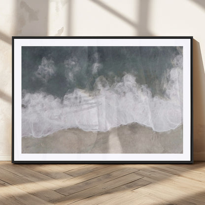 10072982-MGV-CV-36X24-Abstract Ocean Wave Wall Art – Coastal Beach Canvas Print, Minimalist Seascape Painting, Modern Ocean Inspired Artwork for Living