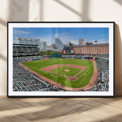 76426407-MGV-CV-36X24-Baseball Stadium Daytime – Panoramic Ballpark Canvas Wall Art, Sports Decor for Office, Man Cave, Game Room, Sports Bar, Baseball