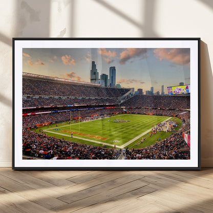 55377093-MGV-CV-36X24-Soldier Field Wall Art – Panoramic Chicago Bears Football Stadium Canvas Print, Game Day Sports Decor for Man Cave, Bar, Office,