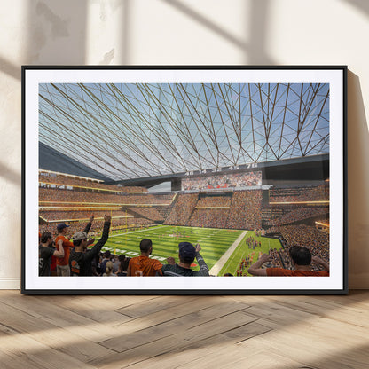 81960112-MGC-FP-36x24_Black-Futuristic Football Stadium Wall Art – Modern Dome Arena Canvas Print, Chicago Bears Concept Design Sports Decor for Man Cave or