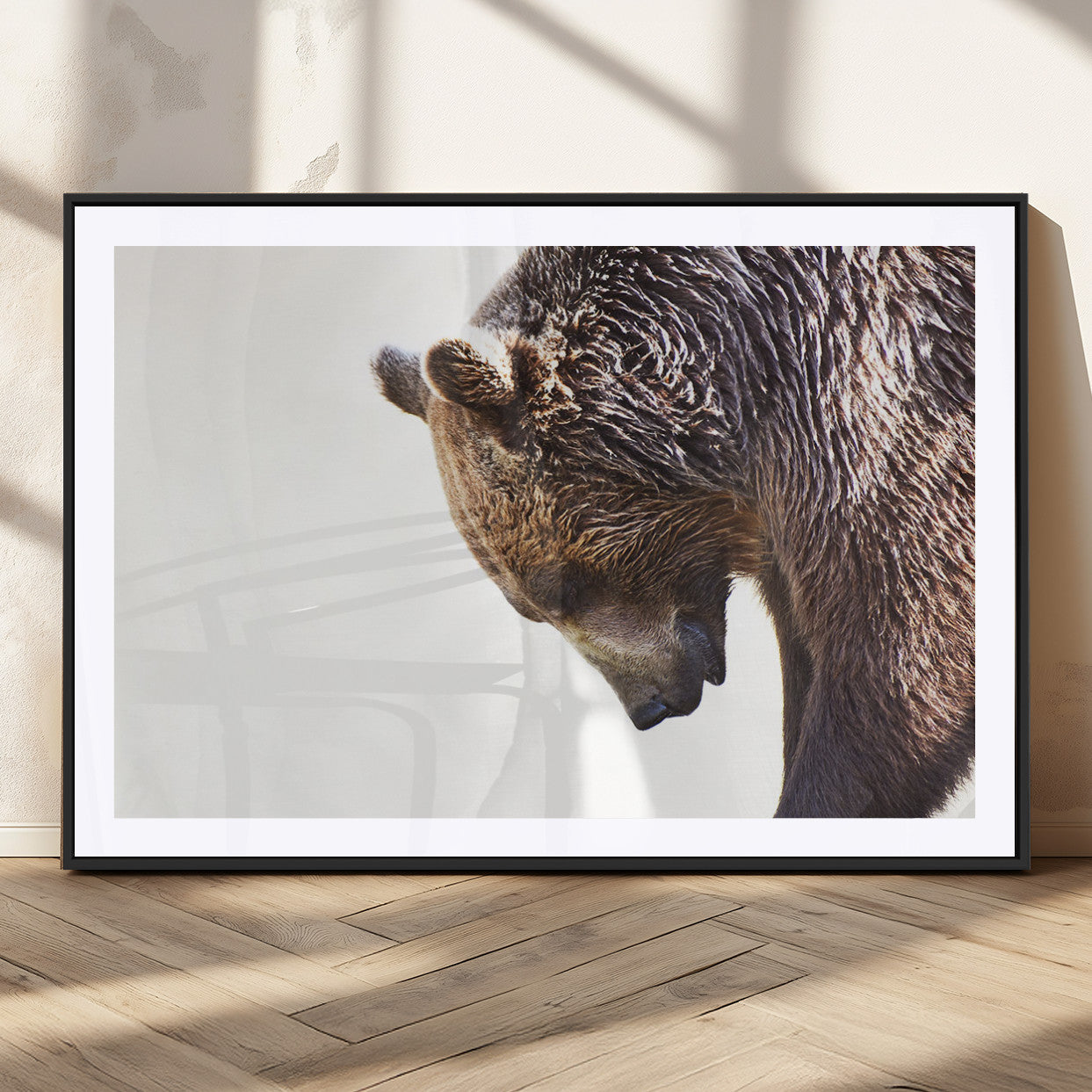 14405507-MGC-FP-36x24_Black-Bear Wall Art – Wildlife Canvas Print with Rustic Animal Portrait and Minimalist Background, Nature Inspired Photography for