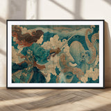 37943964-MGV-CV-36X24-Tsukioka Yoshitoshi Samurai Wall Art Print, Japanese Katana Warrior Canvas Wall Art, Octopus Sea Monster Canvas Print,