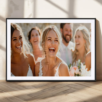 CSTM912-MGC-FP-36x24_Black-Framed Wedding Canvas Print - Custom Wall Art Keepsake for Couples, Elegant Home Decoration Gift, Create Your Own Photo Canvas