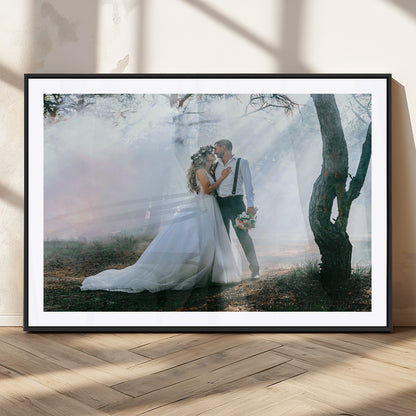 CSTM913-MGC-FP-36x24_Black-Framed Wedding Canvas Print - Custom Wall Art Keepsake for Couples, Elegant Home Decoration Gift, Create Your Own Photo Canvas
