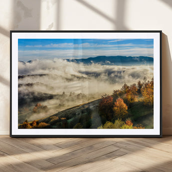 21551192-MGC-FP-36x24_Black-Landscape Wall Art – Autumn Mountain View Canvas Print, Scenic Nature Photography Decor for Bedroom, Living Room, Office, Cabin or