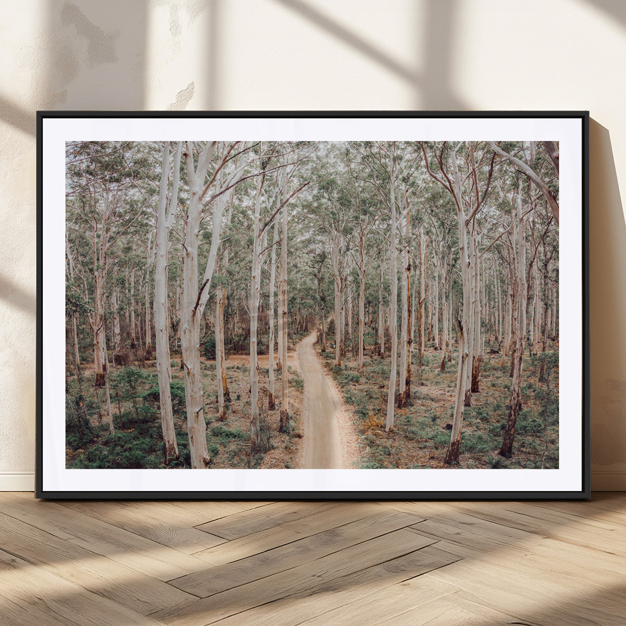 24760563-MGC-FP-36x24_Black-Forest Wall Art – Tranquil Woodland Path Canvas Print, Scenic Nature Photography Decor for Bedroom, Living Room, Office, Cabin or