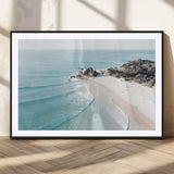 79395467-MGC-FP-36x24_Black-Coastal Wall Art – Aerial Beach Canvas Print, Ocean Waves and Sandy Shore Photography Decor for Bedroom, Living Room, Office,