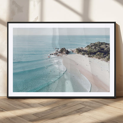 79395467-MGC-FP-36x24_Black-Coastal Wall Art – Aerial Beach Canvas Print, Ocean Waves and Sandy Shore Photography Decor for Bedroom, Living Room, Office,