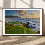 67486665-MGC-FP-36x24_Black-Golf Course Wall Art – Pebble Beach Oceanfront Canvas Print, Coastal Fairway Photography Sports Decor for Living Room, Office, Man