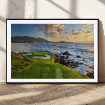 67486665-MGC-FP-36x24_Black-Golf Course Wall Art – Pebble Beach Oceanfront Canvas Print, Coastal Fairway Photography Sports Decor for Living Room, Office, Man