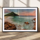 53831025-MGC-FP-36x24_Black-Coastal Landscape Wall Art – Tropical Beach Ocean Canvas Print, Sunset Mountain View Photography Decor for Living Room, Bedroom,