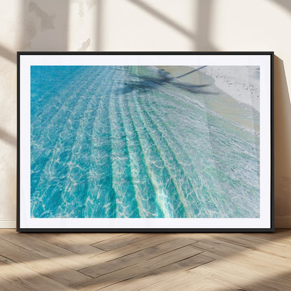 17528159-MGC-FP-36x24_Black-Tropical Ocean Wall Art – Turquoise Water Canvas Print, Crystal Clear Beach Waves Photography Coastal Decor for Living Room,