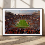 37160229-MGC-FP-36x24_Black-Neyland Stadium Wall Art – Panoramic Tennessee Volunteers Sunset Canvas Print, Checkerboard Crowd Football Game Day Decor for