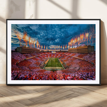 94266219-MGC-FP-36x24_Black-Neyland Stadium Wall Art – Panoramic Tennessee Volunteers Checkerboard Crowd Fireworks Canvas Print, Football Game Day Sports