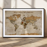 75179116-MGC-FP-36x24_Black-Personalized World Map Wall Art – Rustic Vintage Travel Map with Custom Names, Inspirational Adventure Décor for Couples, Families