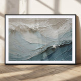 53646-MGC-FP-36x24_Black-Ocean Wave Wall Art Canvas Print, Framed Textured Seascape Art Picture Print, Modern Ocean Perfect Minimal Coastal 2/2 Decor