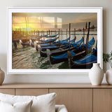 25872-MGV-CV-36X24-Venetian Gondola Dock Wall Art – Serene Sunset Canal Canvas Print, Tranquil Water Travel Decor for Office, Living Room, or Man