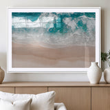 39236-MGV-CV-36X24-Ocean Beach Wall Art – Aerial View of Waves and Sand Canvas Print, Coastal Home Decor for Living Room, Bedroom, Office or Beach