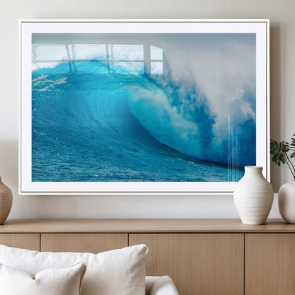 13117-MGV-CV-36X24-Ocean Wave Wall Art – Dynamic Blue Surf Canvas Print, Coastal Beach Decor for Living Room, Bathroom, Office, or Beach House