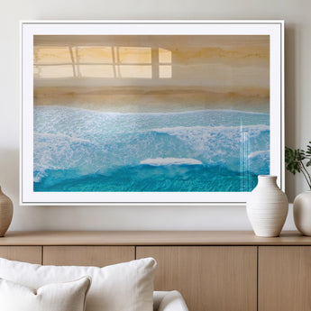 43046-MGV-CV-36X24-Aerial Beach Wall Art – Serene Ocean Waves & Sandy Shore Canvas Print, Coastal Home Decor for Living Room, Bedroom or Office