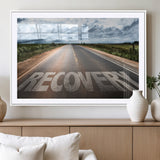 50743-MGC-FP-36x24_White-Healing Road Wall Art – Motivational Highway Canvas Print, Inspirational Journey Decor for Office, Gym or Living Room