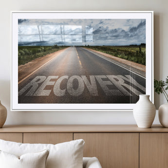 50743-MGC-FP-36x24_White-Healing Road Wall Art – Motivational Highway Canvas Print, Inspirational Journey Decor for Office, Gym or Living Room