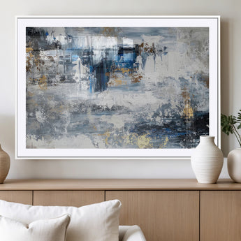 59716-MGC-FP-36x24_White-Abstract Blue and Gold Wall Art – Modern Textured Canvas Print, Contemporary Painting for Living Room, Bedroom, or Office Decor