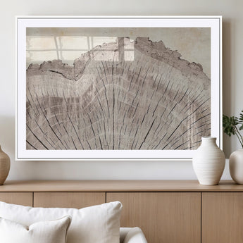 67528-MGC-FP-36x24_White-Wood Ring Wall Art Canvas Print, Framed Tree Ring Art Picture Print, Rustic Tree Ring Perfect Neutral Boho Decor Artwork