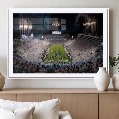 11391-MGC-FP-36x24_White-Penn State Stadium Wall Art – Panoramic White Out Football Game Canvas Print, College Sports Decor for Office, Man Cave, or Living