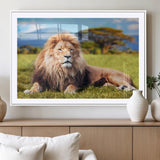 67826-MGC-FP-36x24_White-Majestic Lion Wall Art – King of the Jungle Canvas Print, Safari Wildlife Decor for Living Room, Office, or Man Cave