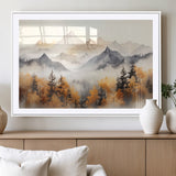 70049-MGV-CV-36X24-Autumn Mountain Forest Wall Art – Misty Landscape Canvas Print, Rustic Nature Inspired Decor for Living Room, Bedroom or Office