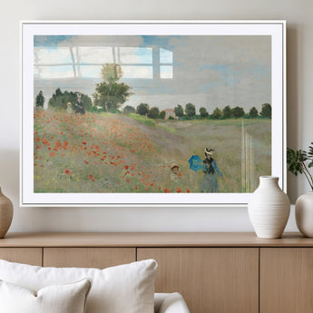 74890-MGV-CV-36X24-Monet Poppy Field Wall Art – Impressionist Landscape Canvas Print, Classic French Artwork for Living Room, Bedroom or Office Decor