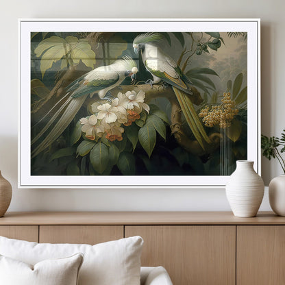 84047-MGV-CV-36X24-Tropical Birds Wall Art – Elegant Botanical Canvas Print, Exotic Nature Decor for Living Room, Bedroom or Office