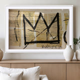 37215-MGV-CV-36X24-Abstract Crown Wall Art – Urban Graffiti Style Canvas Print Modern Street Art Design, Bold Contemporary Decor for Living Room,