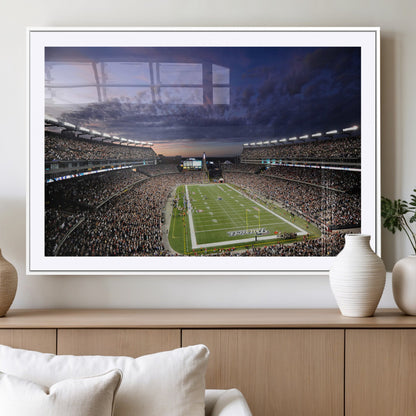 52712-MGV-CV-36X24-Gillette Stadium Field Wall Art Canvas Print, Framed Massachusetts Stadium Art Picture Print, Gillette Stadium Perfect Sport Room