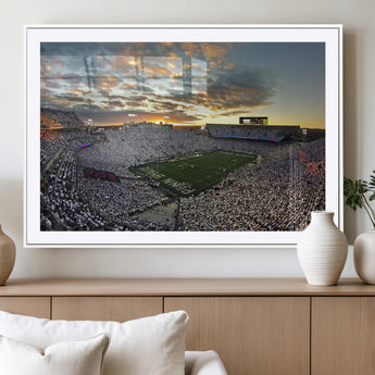 38807-MGV-CV-36X24-Beaver Stadium Wall Art Canvas Print, Framed Beaver Stadium Field Art Picture Print, Football Stadium Perfect Sport Room Decor