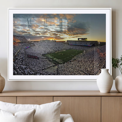 38807-MGV-CV-36X24-Beaver Stadium Wall Art Canvas Print, Framed Beaver Stadium Field Art Picture Print, Football Stadium Perfect Sport Room Decor