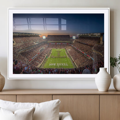17421-MGV-CV-36X24-Kyle Field Wall Art Canvas Print, Framed Texas Stadium Art Picture Print, Kyle Field Stadium Perfect Sport Room Decor Artwork