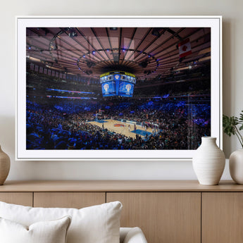 20491-MGC-FP-36x24_White-Madison Square Garden Wall Art Canvas Print, Framed New York Stadium Art Picture Print, MSG Stadium Perfect Sport Room Decor