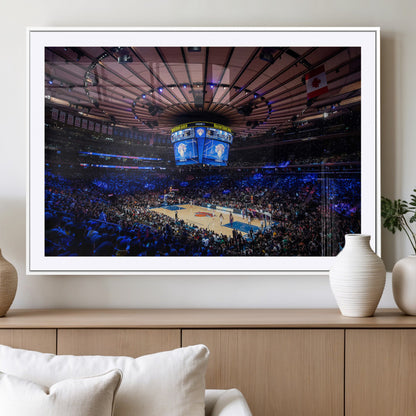 20491-MGC-FP-36x24_White-Madison Square Garden Wall Art Canvas Print, Framed New York Stadium Art Picture Print, MSG Stadium Perfect Sport Room Decor