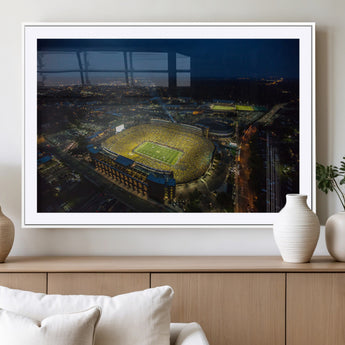 52519-MGC-FP-36x24_White-Michigan Football Stadium Wall Art Canvas Print, Framed Michigan Stadium Art Picture Print, Michigan Wolverines Field Perfect