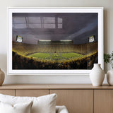 72404-MGC-FP-36x24_White-Michigan Wolverine Stadium Wall Art Canvas Print, Framed Michigan Stadium Art Picture Print, Football Stadium Perfect Sport Room
