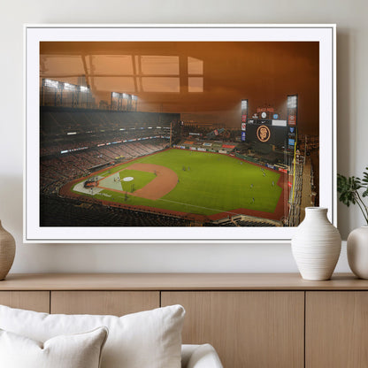 31315-MGC-FP-36x24_White-Oracle Park Stadium Wall Art Canvas Print, Framed California Stadium Art Picture Print, Oracle Park Field Perfect Sport Room Decor