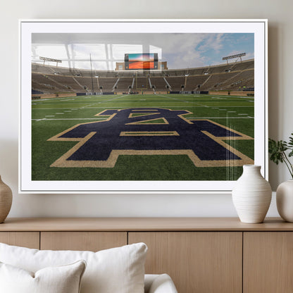 52835-MGV-CV-36X24-Notre Dame Stadium Wall Art Canvas Print, Framed Indiana Stadium Art Picture Print, Notre Dame Field Perfect Sport Room Decor