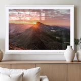 50957419-MGC-FP-36x24_White-Mountain Sunrise Wall Art Canvas Print, Framed Alpine Ridge Art Picture Print, Mountain Range Perfect Vibrant Rustic Decor Artwork
