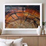 65909987-MGV-CV-36X24-Rustic Tree Ring Wall Art – Nature Inspired Wooden Texture Canvas Print, Modern Abstract Artwork for Living Room, Bedroom, Office